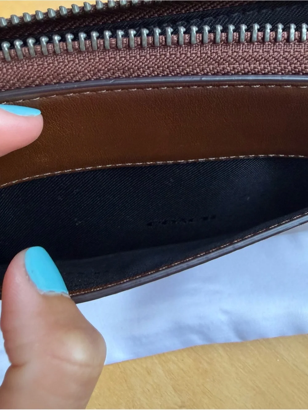 Coach Brown Leather Long Wallet with dust bag